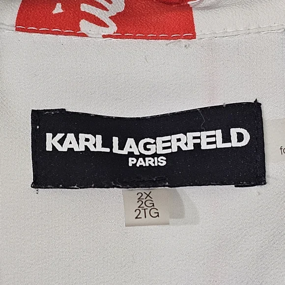 Karl Lagerfeld Abstract Paris Print Blouse 2XL - Picture 5 of 5